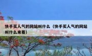 快手买人气的网站叫什么（快手买人气的网站叫什么来着）