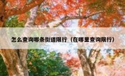 怎么查询哪条街道限行（在哪里查询限行）