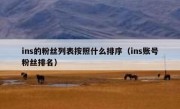 ins的粉丝列表按照什么排序（ins账号粉丝排名）
