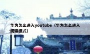 华为怎么进入youtube（华为怎么进入阅读模式）