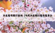 大名尾号限行查询（今天大名限行尾号是多少）