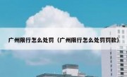 广州限行怎么处罚（广州限行怎么处罚罚款）