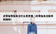 点赞加赞加关注什么意思啊（点赞加关注能挣到钱吗）