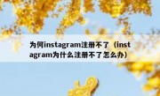为何instagram注册不了（instagram为什么注册不了怎么办）