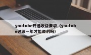 youtube开通收益要求（youtube必须一年才能盈利吗）