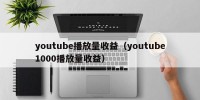 youtube播放量收益（youtube1000播放量收益）