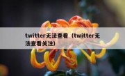 twitter无法查看（twitter无法查看关注）