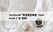 facebook广告预算在哪里（facebook 广告 预算）