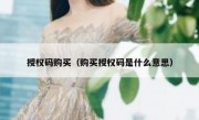 授权码购买（购买授权码是什么意思）