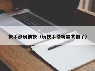 快手涨粉很快（玩快手涨粉丝太慢了）