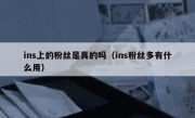 ins上的粉丝是真的吗（ins粉丝多有什么用）