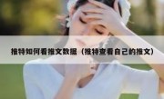 推特如何看推文数据（推特查看自己的推文）