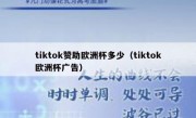 tiktok赞助欧洲杯多少（tiktok欧洲杯广告）