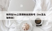 如何在ins上获得粉丝团称号（ins怎么加粉丝）