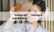 “instagram”（instagram中文叫什么）