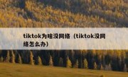 tiktok为啥没网络（tiktok没网络怎么办）