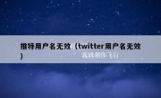 推特用户名无效（twitter用户名无效）