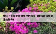推特上有哪些值得关注的账号（推特最值得关注的账号）