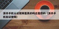 派币手机认证视频是真的吗还是假的（派币手机验证视频）