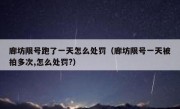 廊坊限号跑了一天怎么处罚（廊坊限号一天被拍多次,怎么处罚?）