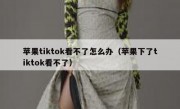 苹果tiktok看不了怎么办（苹果下了tiktok看不了）