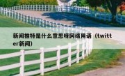 新闻推特是什么意思呀网络用语（twitter新闻）