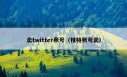 卖twitter账号（推特账号卖）