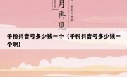 千粉抖音号多少钱一个（千粉抖音号多少钱一个啊）