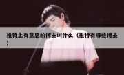 推特上有意思的博主叫什么（推特有哪些博主）