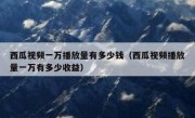 西瓜视频一万播放量有多少钱（西瓜视频播放量一万有多少收益）