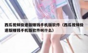 西瓜视频极速版赚钱手机版软件（西瓜视频极速版赚钱手机版软件叫什么）