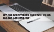 国外粉丝最多的中国明星是谁呀视频（全球粉丝最多的中国明星排行榜）