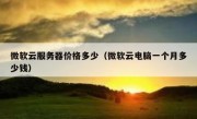 微软云服务器价格多少（微软云电脑一个月多少钱）