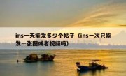 ins一天能发多少个帖子（ins一次只能发一张图或者视频吗）