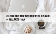 ins粉丝增长数量如何查看的到（怎么看ins粉丝数到个位）