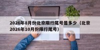 2026年8月份北京限行尾号是多少（北京2026年10月份限行尾号）