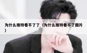 为什么推特看不了了（为什么推特看不了图片）