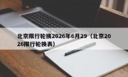 北京限行轮换2026年6月29（北京2026限行轮换表）