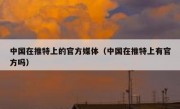 中国在推特上的官方媒体（中国在推特上有官方吗）