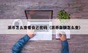 派币怎么查看自己密码（派币金额怎么查）