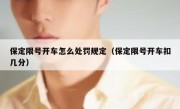 保定限号开车怎么处罚规定（保定限号开车扣几分）