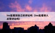 ins能看到自己的评论吗（ins能看别人点赞评论吗）