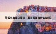 赞赏有加是还是佳（赞赏前面加什么动词）