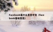 Facebook是什么意思中文（facebook是啥意思）