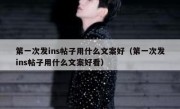 第一次发ins帖子用什么文案好（第一次发ins帖子用什么文案好看）