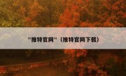 "推特官网"（推特官网下载）