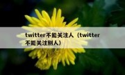 twitter不能关注人（twitter不能关注别人）