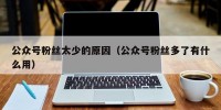 公众号粉丝太少的原因（公众号粉丝多了有什么用）