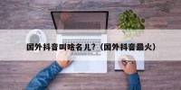 国外抖音叫啥名儿?（国外抖音最火）