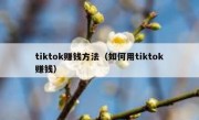 tiktok赚钱方法（如何用tiktok赚钱）